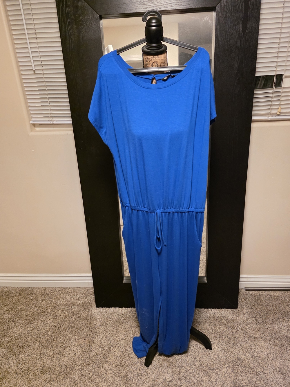 Blue Women's Jumpsuit with Drawstring Waist
